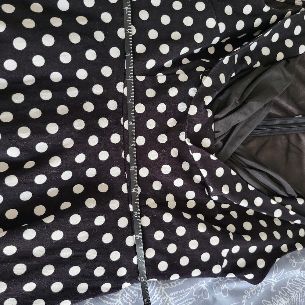 Large polka dot swing dress.